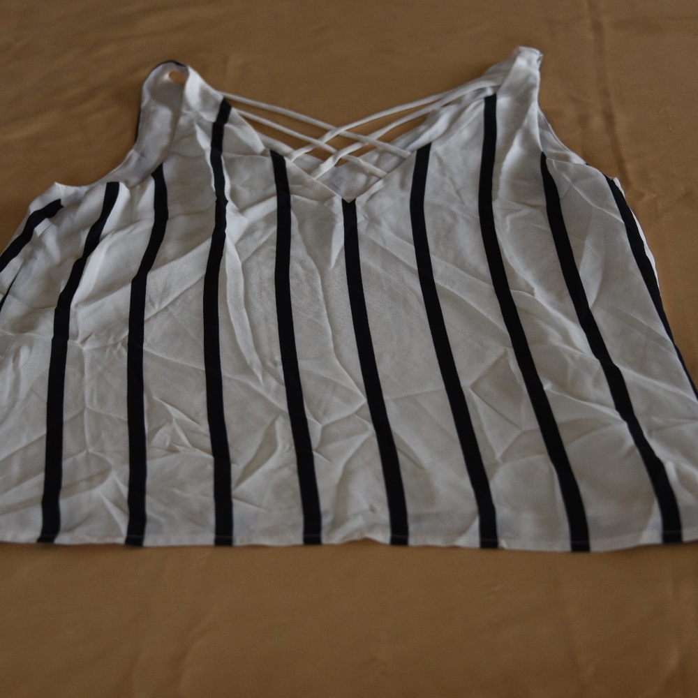 Express White and Black Blouse